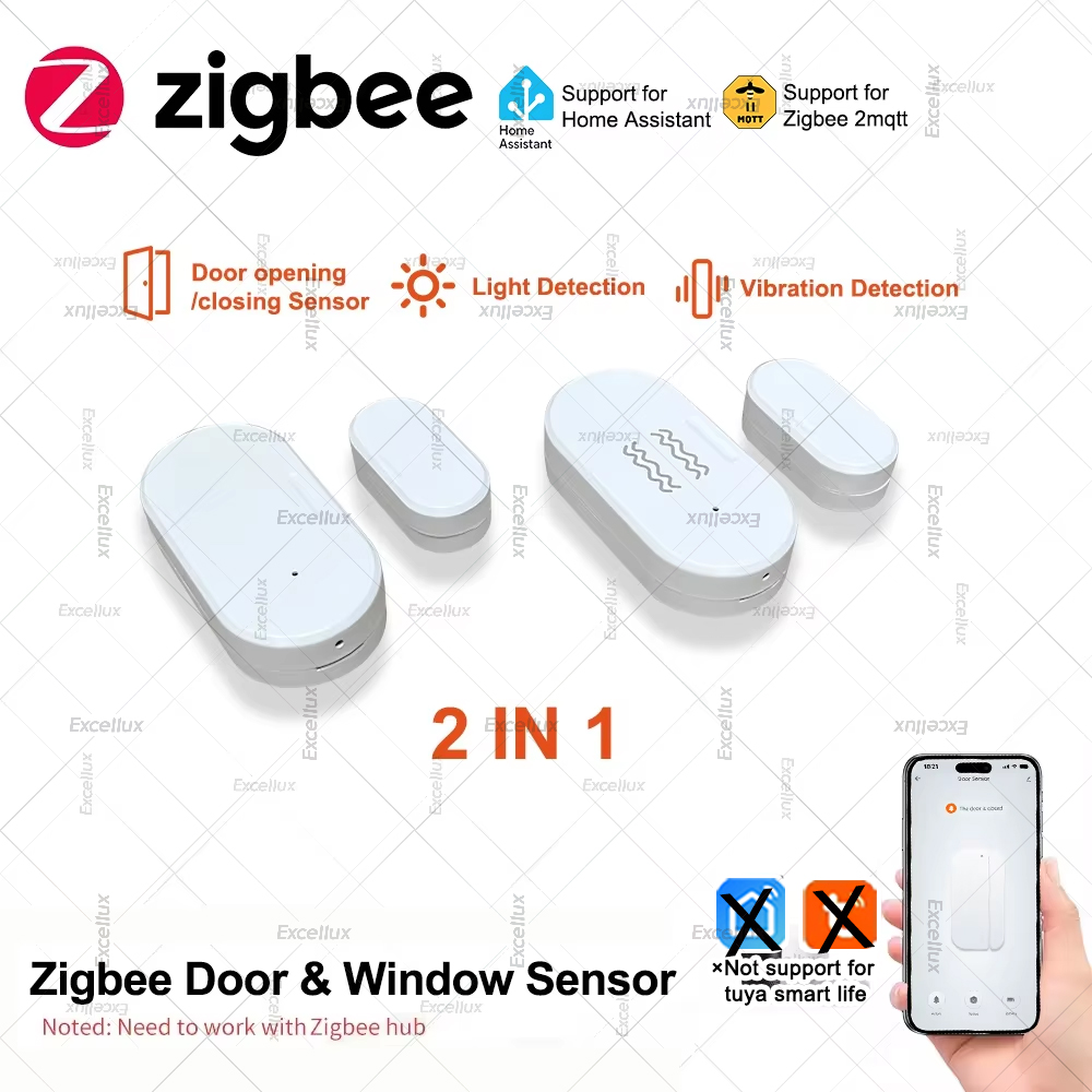 Smart Home Security - Zigbee 3.0 밝기/진동 센서가있는 도어 윈도우