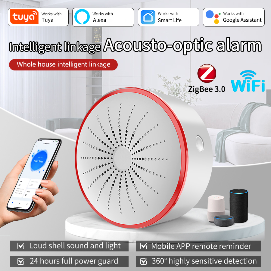 Smart Home Voice Assistant - Tuya WiFi ZigBee 스마트 알람 사이렌