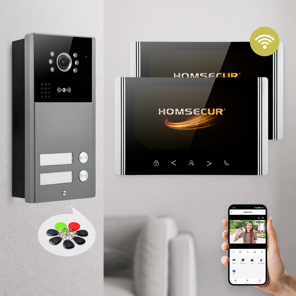 Smart Home Hikvision - HOMSECUR 7인치 WIFI 비디오 도어폰 통화