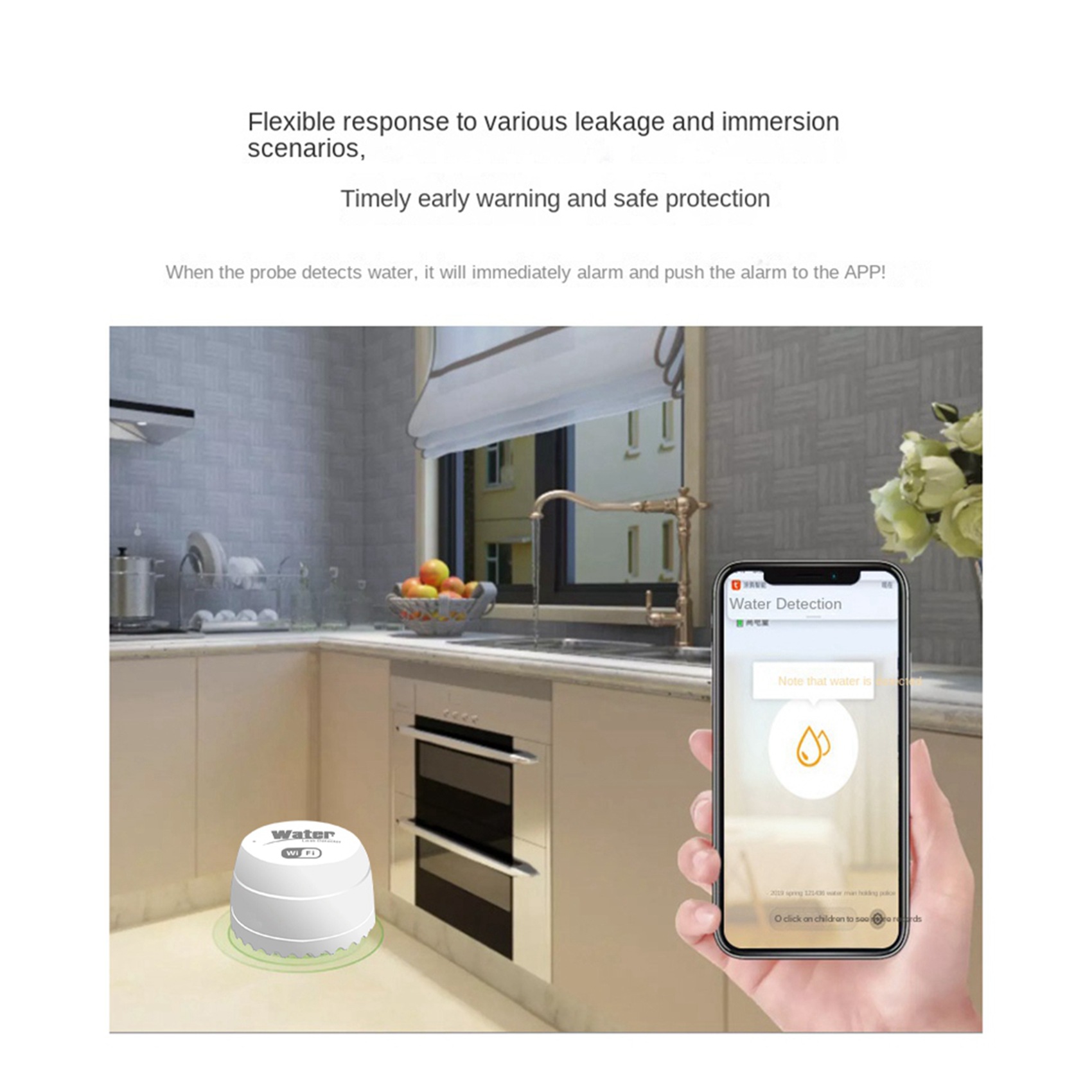 Wifi Water Leak Detector - ABKW-3X Wifi 크로우 스마트 누수 감지기