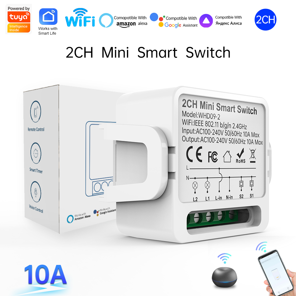 Smart Home Voice Assistant - 2웨이 투야 스마트 스위치 2갱 스마트