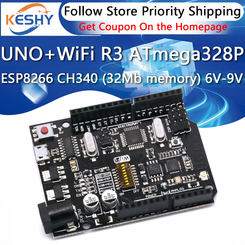 Smart Home Esp8266 - UNO+WiFi R3 ATmega328P+ESP8266 CH340(32Mb 메모리) Arduino