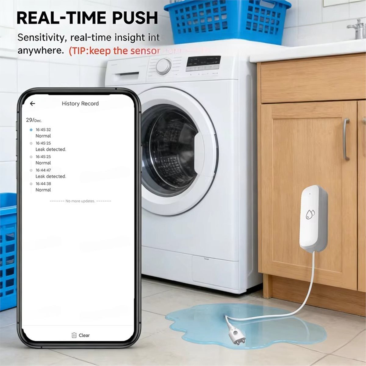 Smart Home Security - 호환 가능한 ZigBee 누수 센서 알람