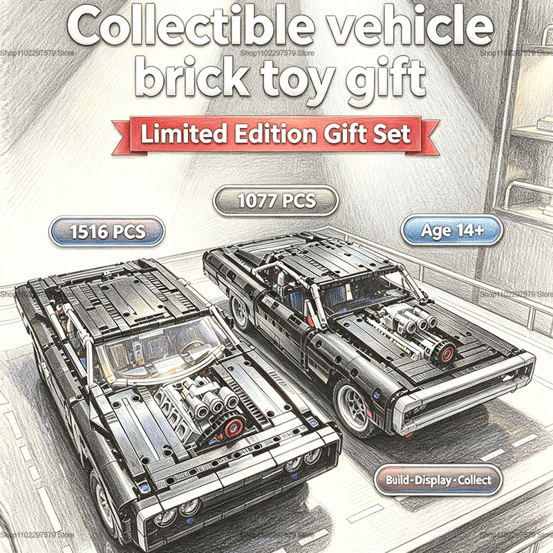 Smart Home Utilities - 새로운 1516PCS 기술 레이싱카 빌딩 블록