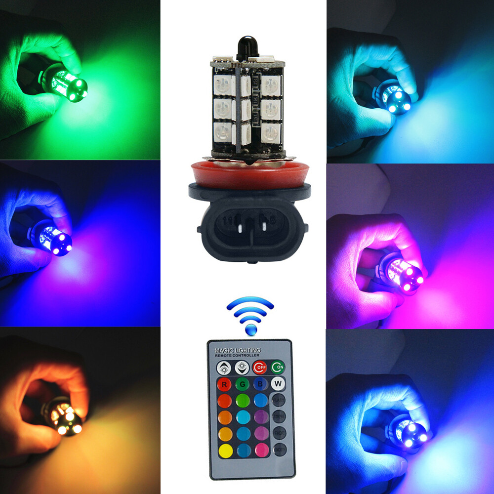 2x RGB H11 H9 H8 5050 27SMD 자동 - Voice Control Light Bulb 리뷰 및 가격