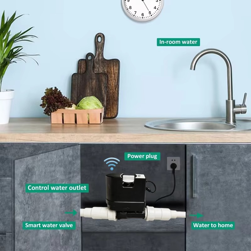 유량계가 장착된 WiFi 스마트 워터 밸브, 누수 감지 - Wifi Water Leak Detector 리뷰 및 가격