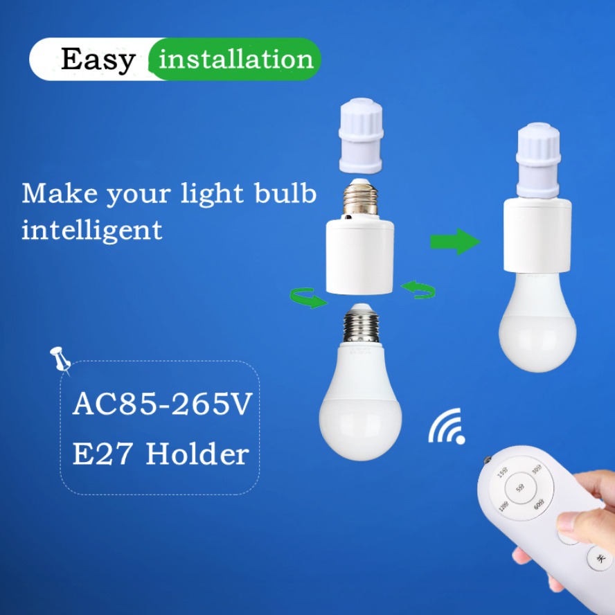 E27 스마트 무선 원격 제어 전구 소켓 타이머 스위치 - Voice Control Light Bulb 리뷰 및 가격