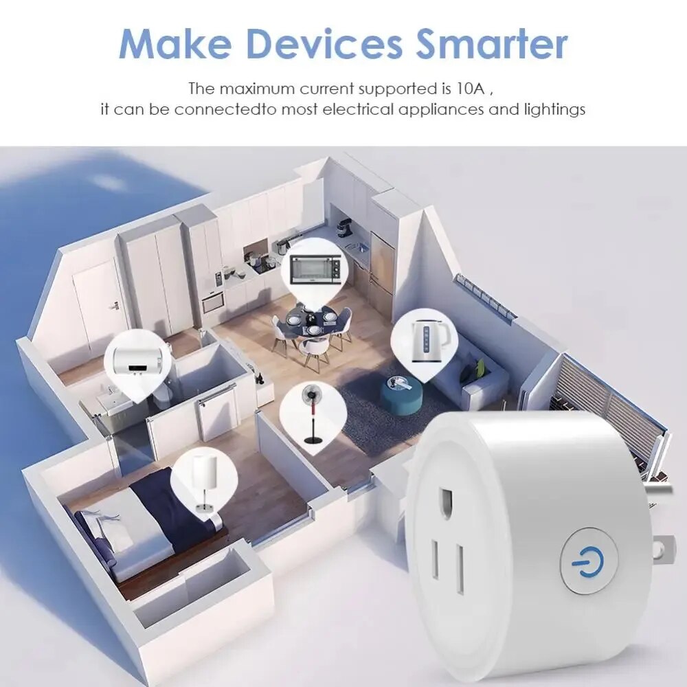 Tuya 스마트 Wifi 플러그 미국 표준 무선 콘센트 - Smart Home Utilities 리뷰 및 가격