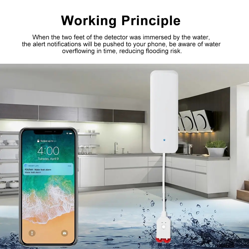 Tuya WiFi 스마트 누수 센서 물 오버플로 레벨  - Wifi Water Leak Detector 리뷰 및 가격