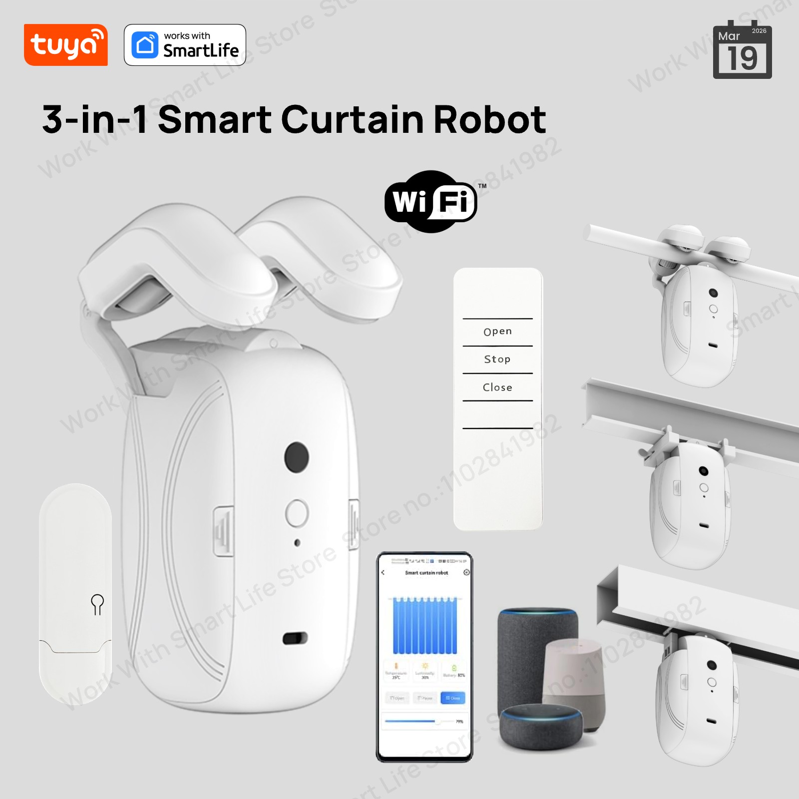 1/2개 투야 스마트 와이파이 커튼 로봇 (허브 포함  - Smart Home Vimar 리뷰 및 가격