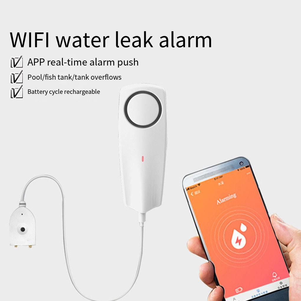 흰색 가정용 누수 감지기 투야 와이파이 기술이 적용된  - Wifi Water Leak Detector 리뷰 및 가격