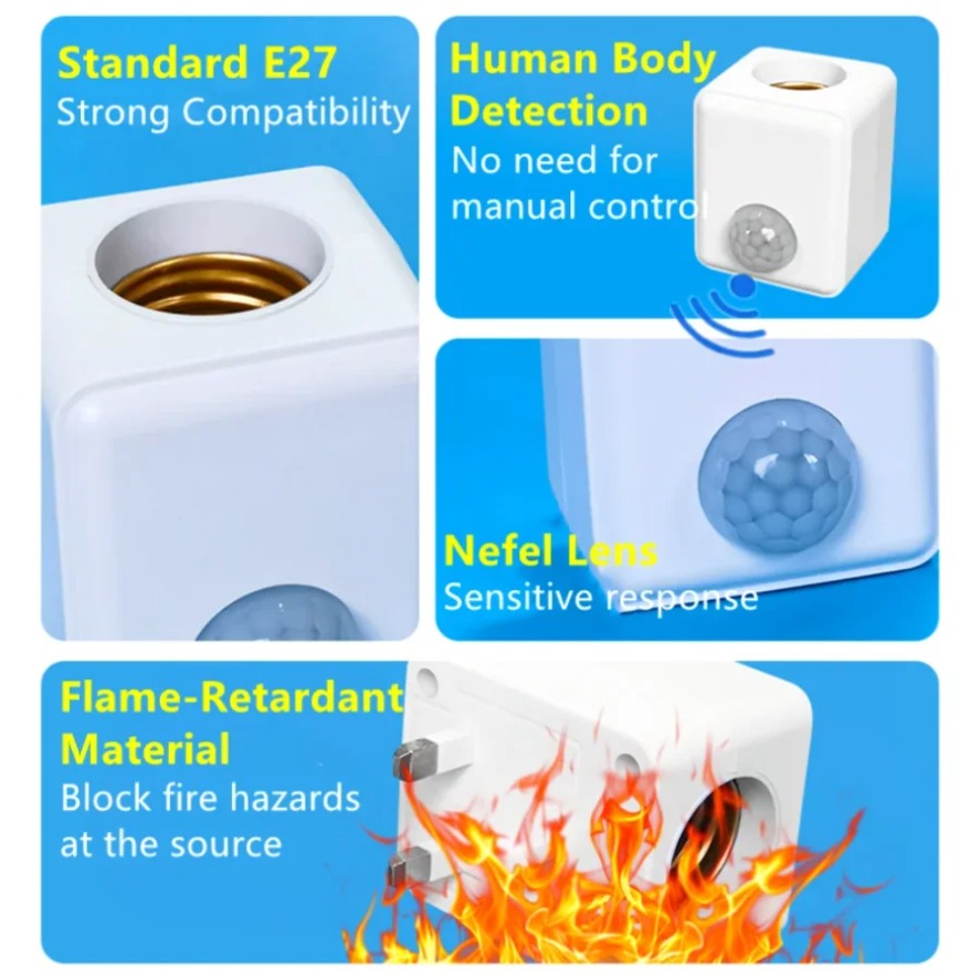 E27 PIR 모션 센서 LED 스위치 램프 베이스 E - Voice Control Light Bulb 리뷰 및 가격
