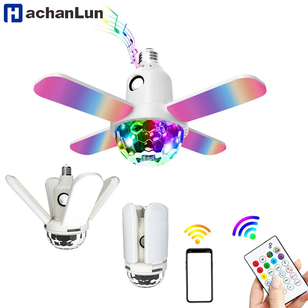 E27 LED 전구 팬 네 잎 블레이드 음악 램프 블루 - Voice Control Light Bulb 리뷰 및 가격