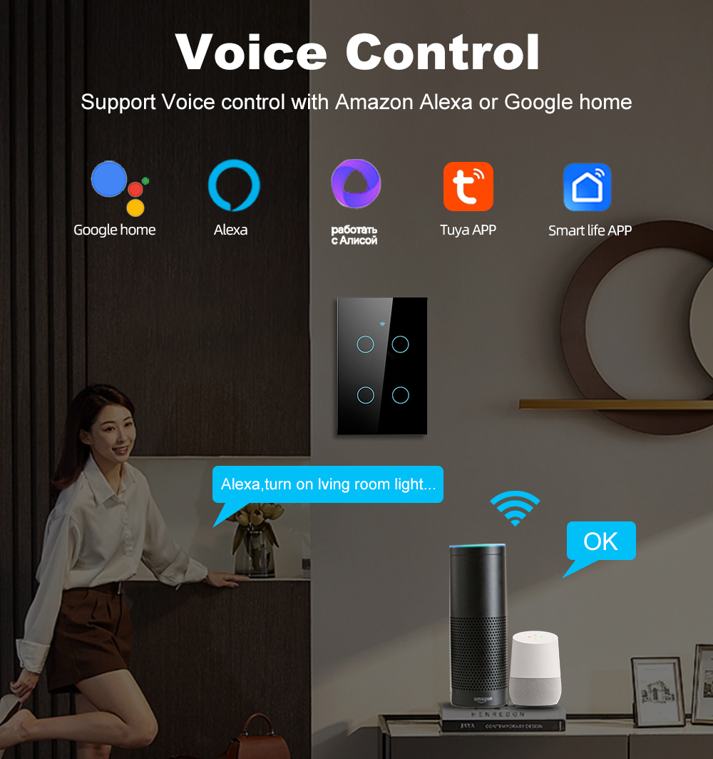 스마트 라이프 와이파이+블루투스 터치 라이트 벽 스위치 - Tuya Wifi Socket 리뷰 및 가격