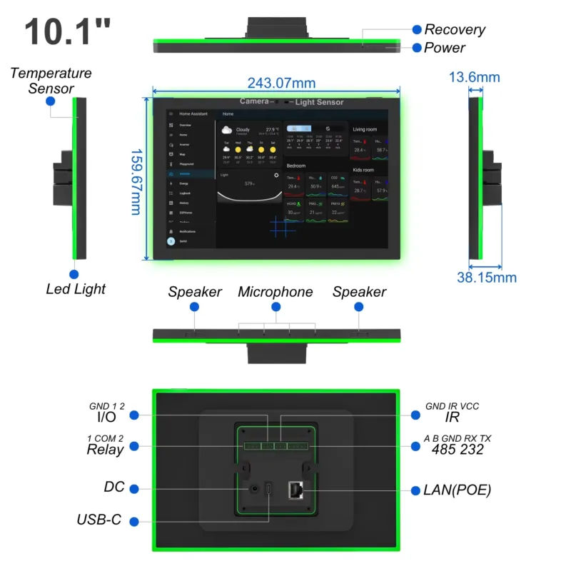 홈 어시스턴트 10.1인치 안드로이드 14 스마트 홈  - Smart Home Tablet 리뷰 및 가격