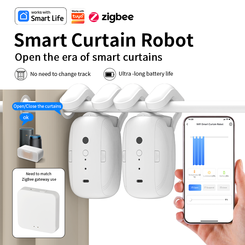 지그비 스마트 커튼 드라이버 로봇 자동 커튼 모터 커튼 - Smart Home Device 리뷰 및 가격